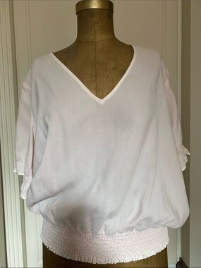 cloth & stone Light Peach V-Neck Blouson Tunic